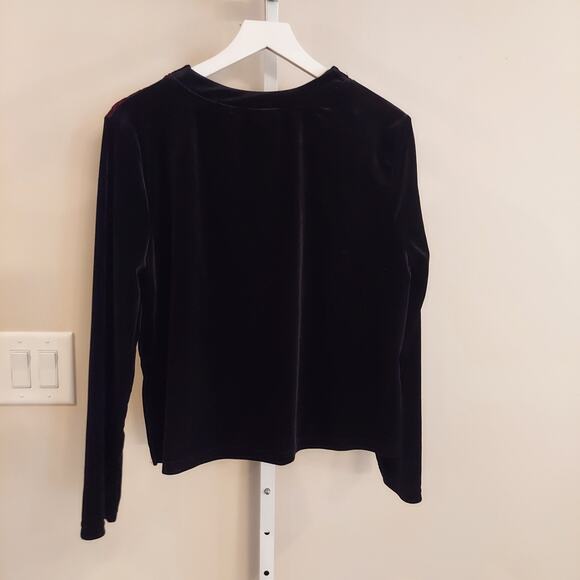 Vtg 90s Velvet Burnout Cropped Cardigan Large Goth Romance Moody Whimsygoth - Picture 5 of 10